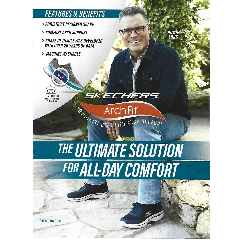 Skechers ArchFit Print Ad Howie Long 2021 Men's Health Magazine Color Photo Art